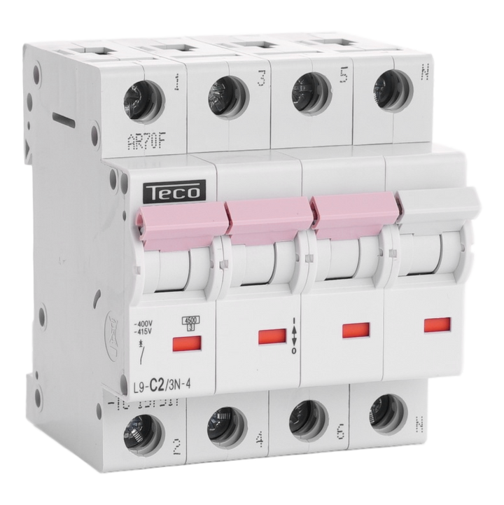 DISJONCTEUR TECO TETRA 3 POLES+N 4A COURBE C 4.5KA