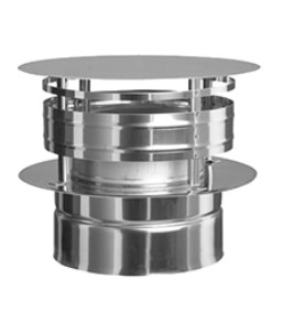 CHAPEAU ANTI-PLUIE INOX DOUBLE PAROI 180mm