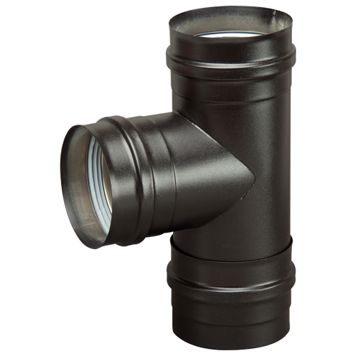 TE DE DEPART INOX SIMPLE PAROI NOIR AVEC TAMPON 80