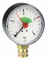 MANOMETRE 50mm 1/4 MALE AXIAL 0-4 BARS