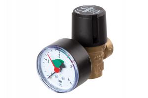 SOUPAPE SECURITE CHAUFFAGE 1/2F 3 BARS + MANOMETRE