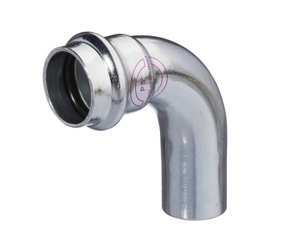 COUDE A SERTIR V-PRESS ELECTROZINGUE MF 90° 35mm