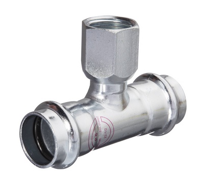 TE A SERTIR V-PRESS ELECTROZINGUE 54mm X 1/2F X 54mm