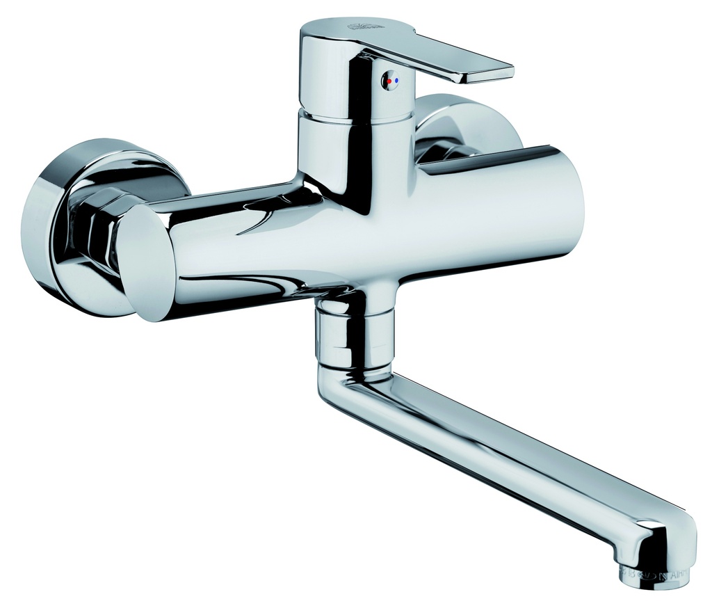 MITIGEUR CUISINE MURAL PAFFONI RED BEC 120mm CHROME