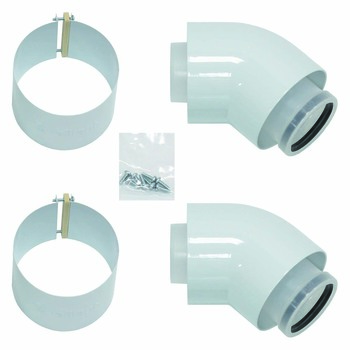 [A2033000BULEX] COUDE VENTOUSE PP/ALU BULEX 45° 60/100 (PAR 2 PCES)  0020257010