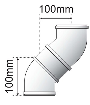 [0020199404] COUDE VENTOUSE BULEX ALU/ALU 45° 60/100  0020199404