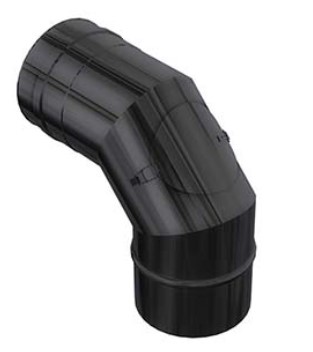 [FU5N11080] COUDE INOX SIMPLE PAROI NOIR AVEC PORTE 90° 80mm