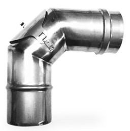 [FU11060] COUDE INOX SIMPLE PAROI AVEC REGARD 87° 60mm