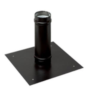 [FU5N49B080] PASSAGE MURALE CARRE INOX SIMPLE PAROI NOIR 80