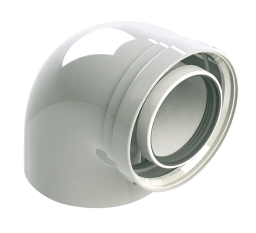 [CPALUGA9008/125] COUDE VENTOUSE PP/ALU EXPO INOX 90° 80/125