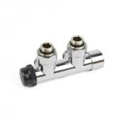 [190810052] Distributeur thermostatisable pour raccordement par le mur avec valeurs Kv réglables, type "Optima" chromé, 1/2" M x M24 M.