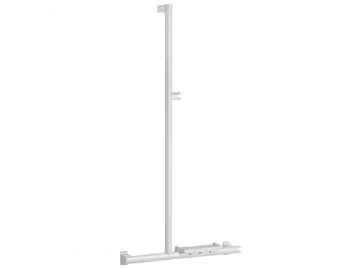 [049820] BARRE D'APPUI PELLET EN T OU EN L1296mm X 600mm AVEC SUPPORT DOUCHETTE BLANC